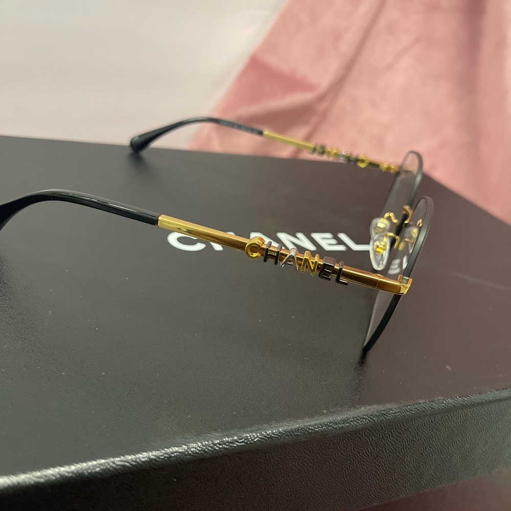 Chanel Gold and Black Eyeglasses